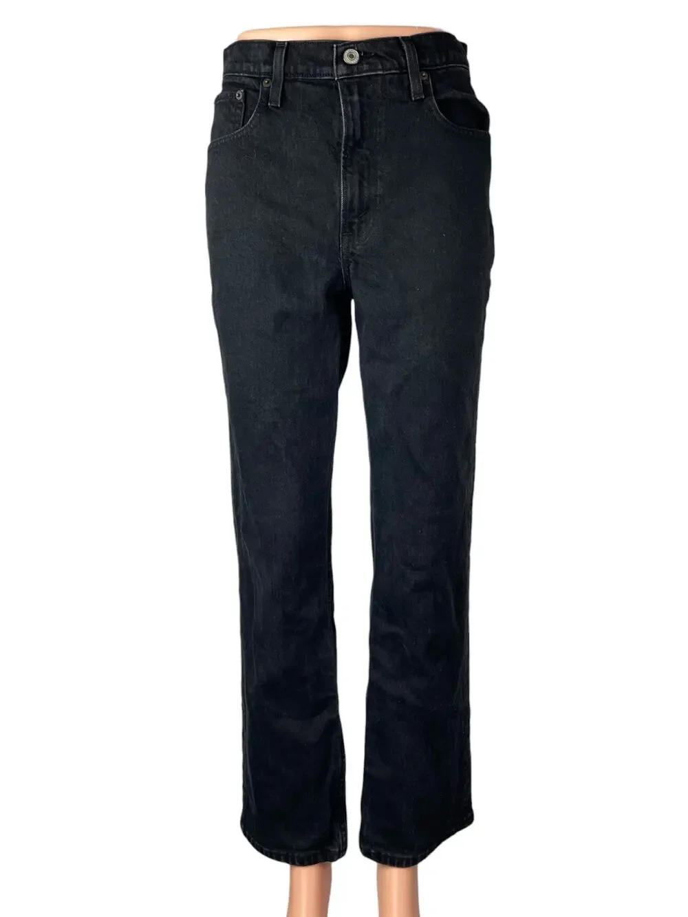 Abercrombie & Fitch Women's Black Ultra High Rise Straight Denim Jeans Pants 2